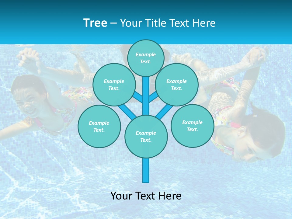 Two Young Girls Are Swimming In A Pool PowerPoint Template