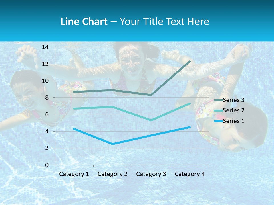 Two Young Girls Are Swimming In A Pool PowerPoint Template