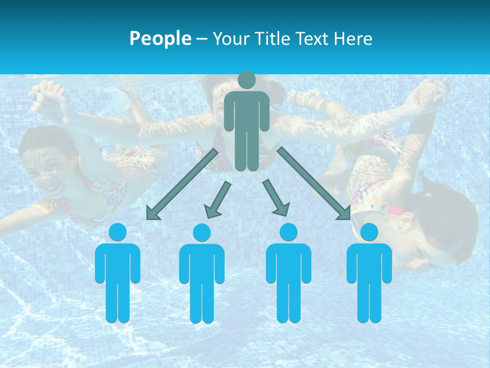 Two Young Girls Are Swimming In A Pool PowerPoint Template