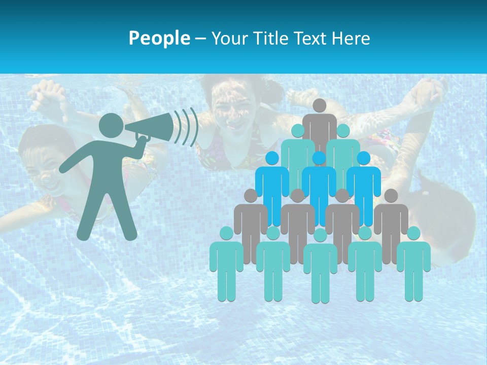 Two Young Girls Are Swimming In A Pool PowerPoint Template