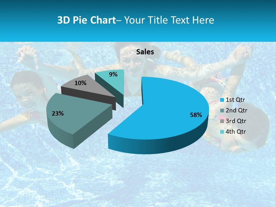 Two Young Girls Are Swimming In A Pool PowerPoint Template