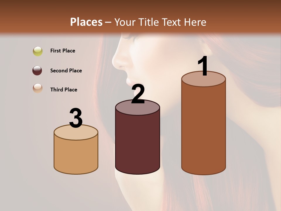 A Woman With Long Red Hair Is Shown With A Brown Background PowerPoint Template