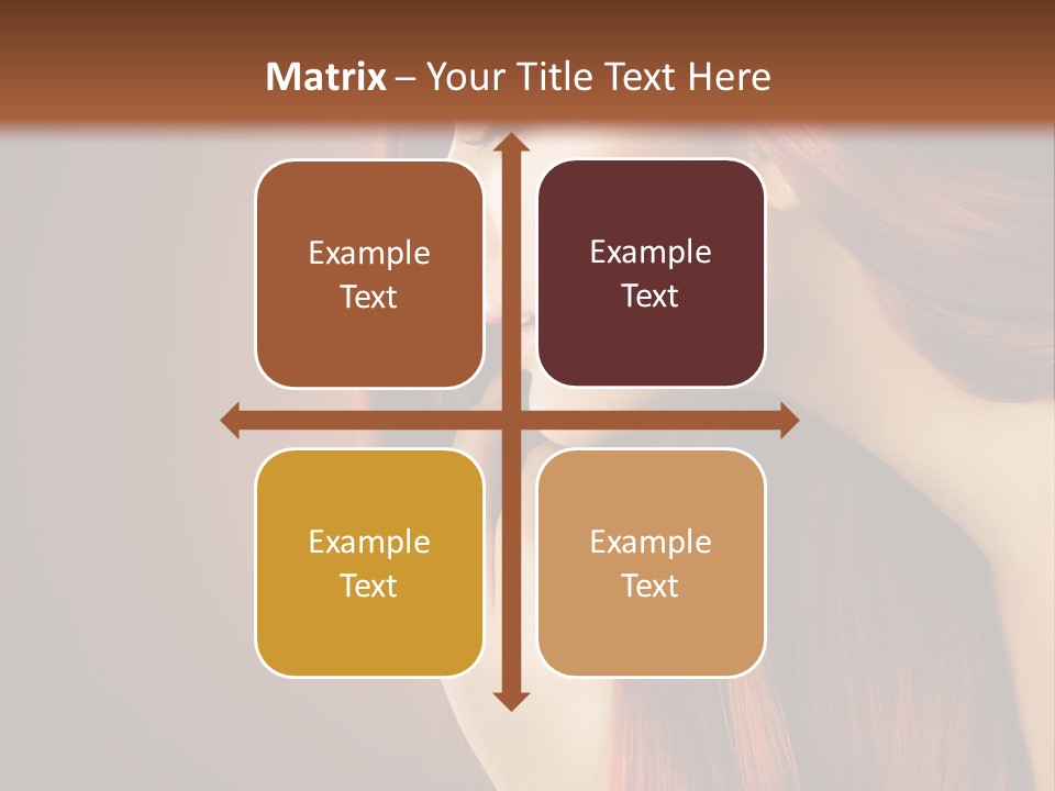 A Woman With Long Red Hair Is Shown With A Brown Background PowerPoint Template