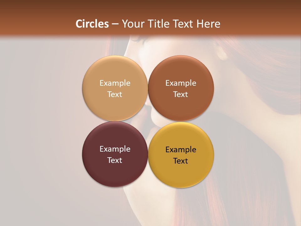 A Woman With Long Red Hair Is Shown With A Brown Background PowerPoint Template