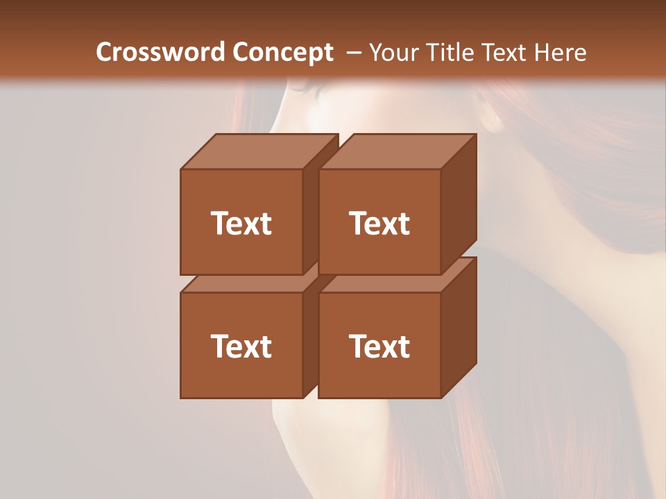 A Woman With Long Red Hair Is Shown With A Brown Background PowerPoint Template