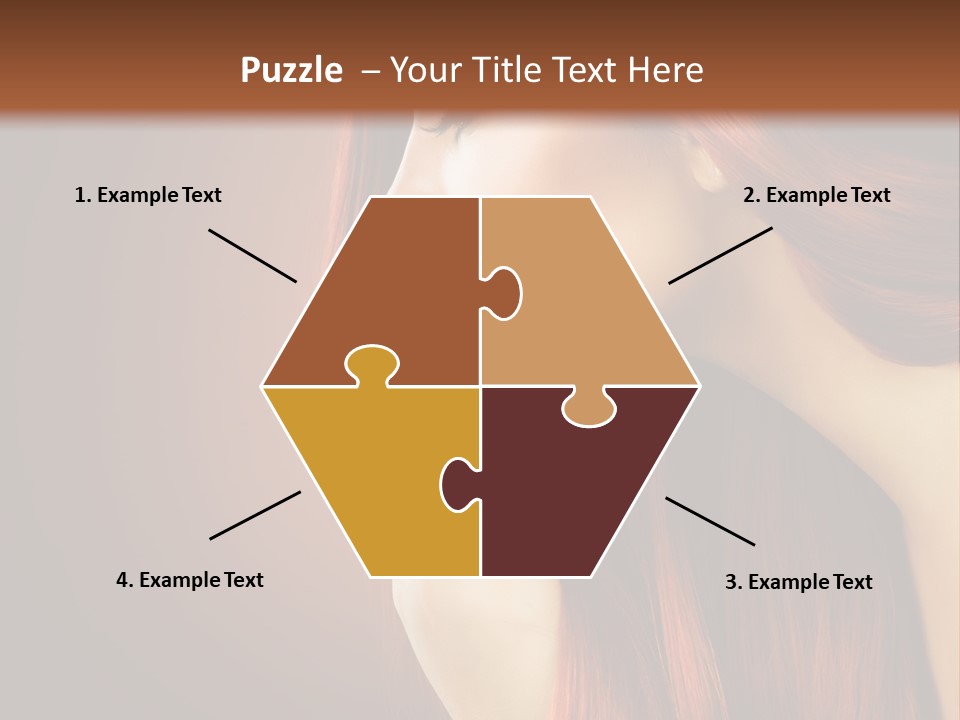 A Woman With Long Red Hair Is Shown With A Brown Background PowerPoint Template