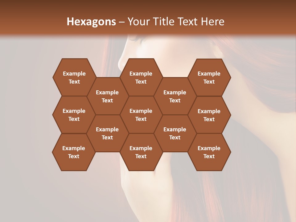 A Woman With Long Red Hair Is Shown With A Brown Background PowerPoint Template