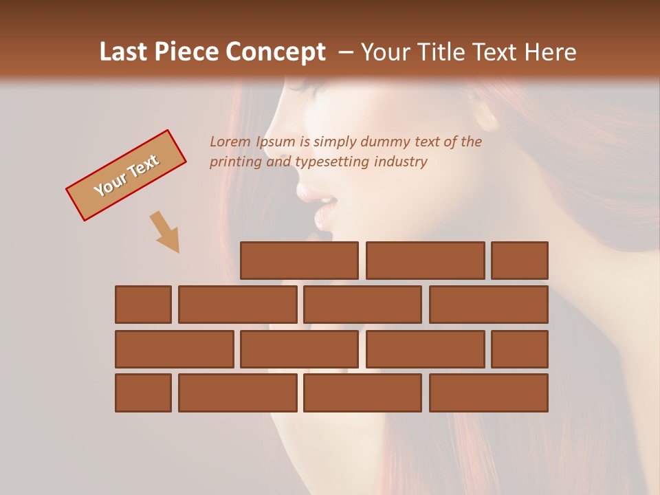 A Woman With Long Red Hair Is Shown With A Brown Background PowerPoint Template
