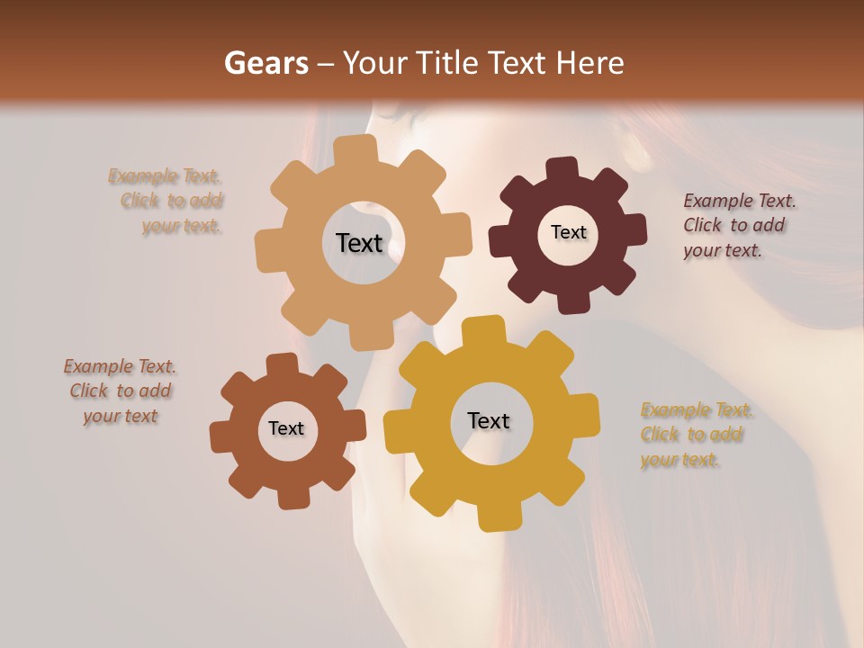 A Woman With Long Red Hair Is Shown With A Brown Background PowerPoint Template