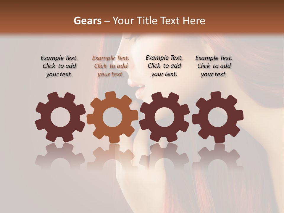 A Woman With Long Red Hair Is Shown With A Brown Background PowerPoint Template