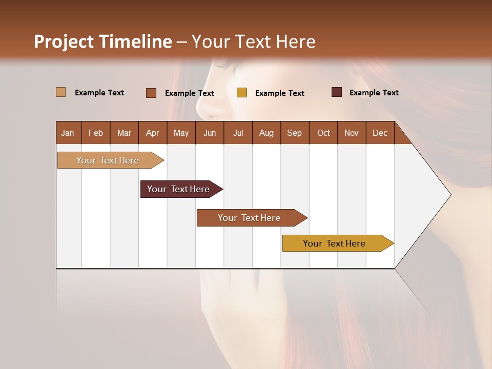 A Woman With Long Red Hair Is Shown With A Brown Background PowerPoint Template
