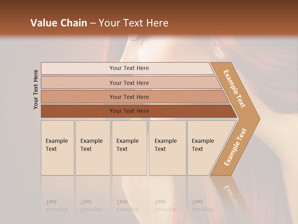 A Woman With Long Red Hair Is Shown With A Brown Background PowerPoint Template