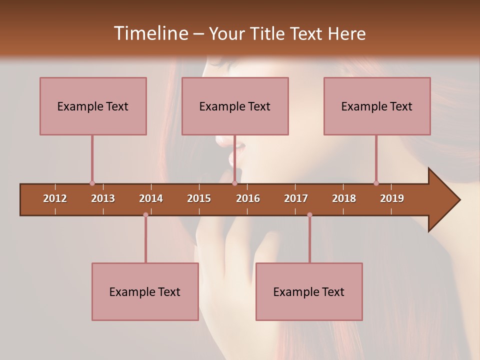 A Woman With Long Red Hair Is Shown With A Brown Background PowerPoint Template