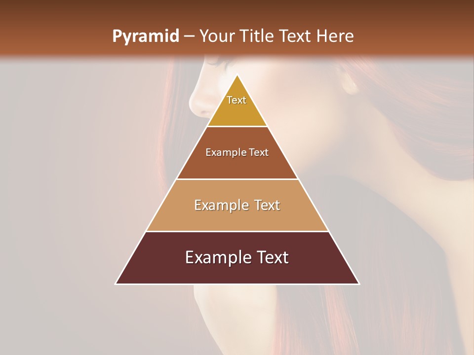 A Woman With Long Red Hair Is Shown With A Brown Background PowerPoint Template