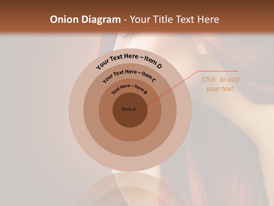 A Woman With Long Red Hair Is Shown With A Brown Background PowerPoint Template