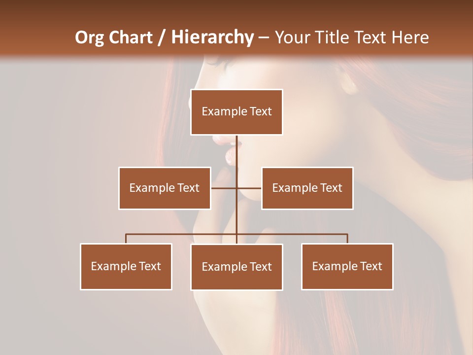 A Woman With Long Red Hair Is Shown With A Brown Background PowerPoint Template