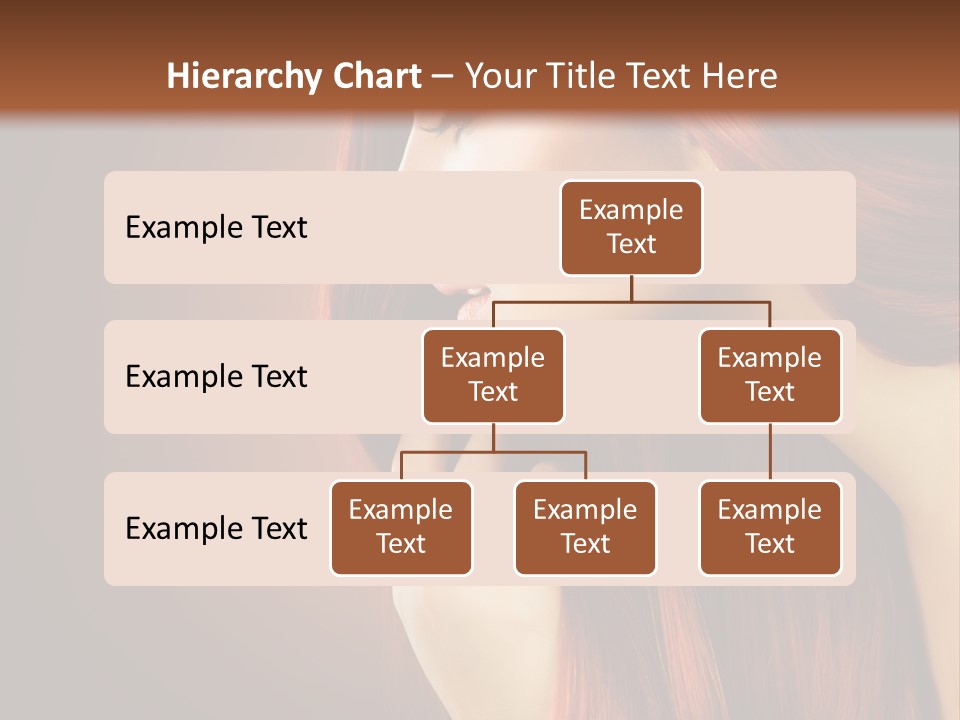 A Woman With Long Red Hair Is Shown With A Brown Background PowerPoint Template