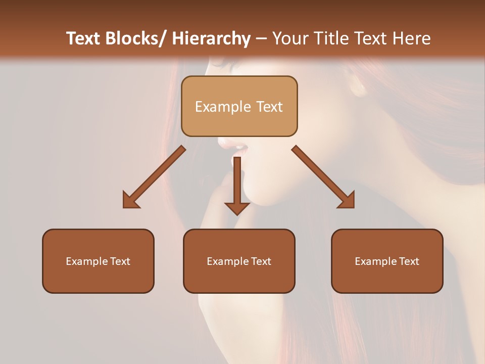 A Woman With Long Red Hair Is Shown With A Brown Background PowerPoint Template