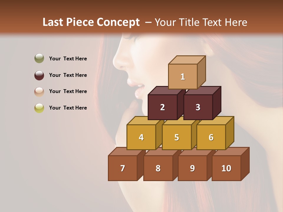 A Woman With Long Red Hair Is Shown With A Brown Background PowerPoint Template