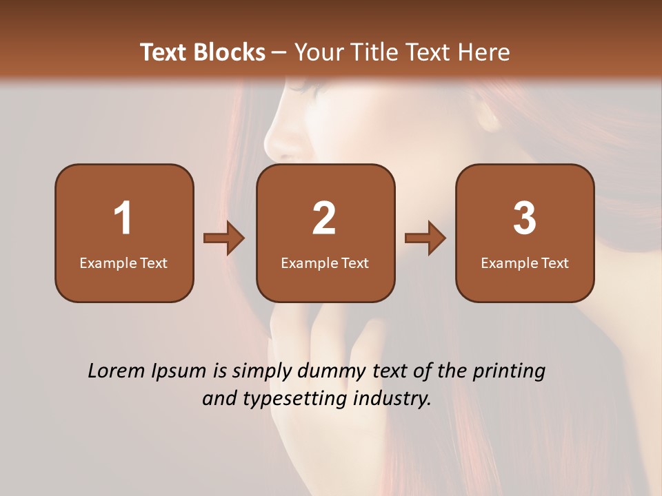 A Woman With Long Red Hair Is Shown With A Brown Background PowerPoint Template