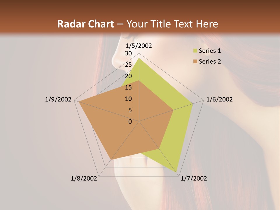 A Woman With Long Red Hair Is Shown With A Brown Background PowerPoint Template