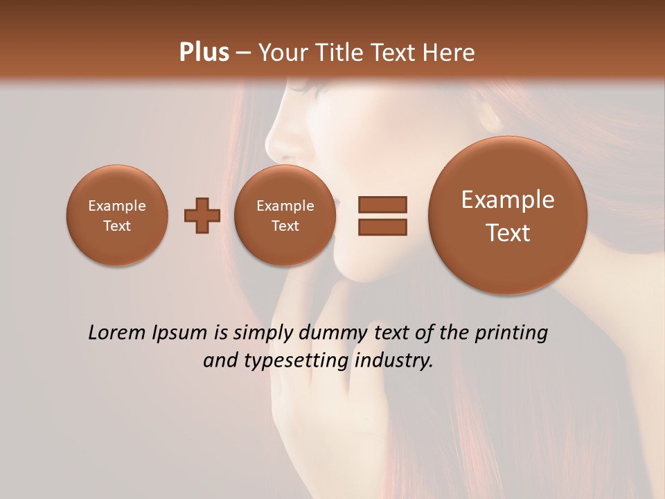 A Woman With Long Red Hair Is Shown With A Brown Background PowerPoint Template