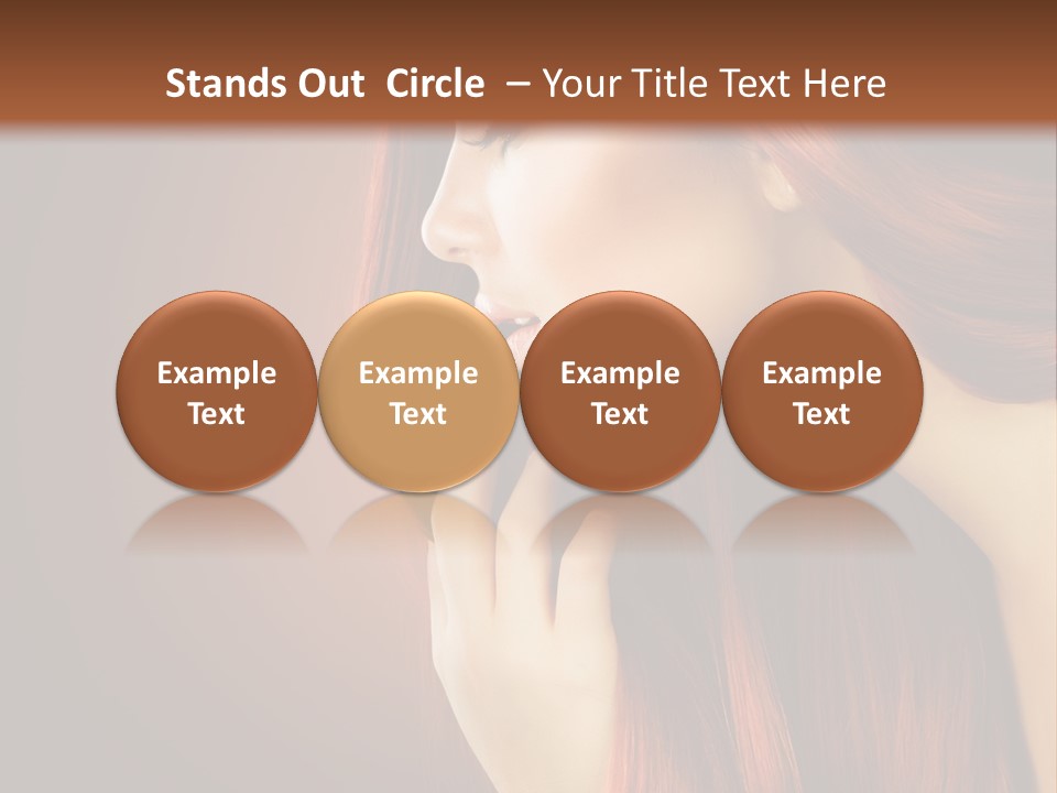 A Woman With Long Red Hair Is Shown With A Brown Background PowerPoint Template