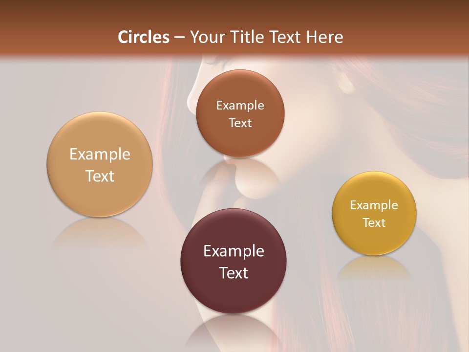 A Woman With Long Red Hair Is Shown With A Brown Background PowerPoint Template