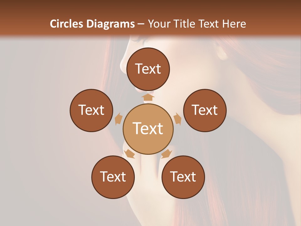 A Woman With Long Red Hair Is Shown With A Brown Background PowerPoint Template