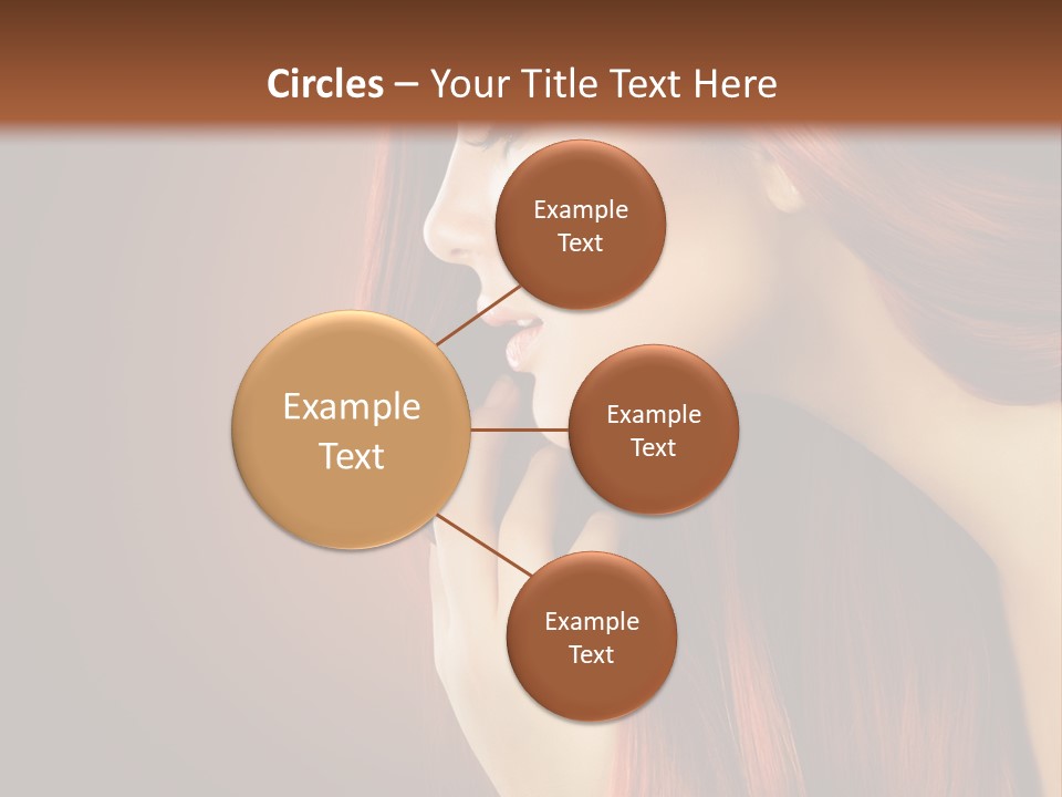 A Woman With Long Red Hair Is Shown With A Brown Background PowerPoint Template