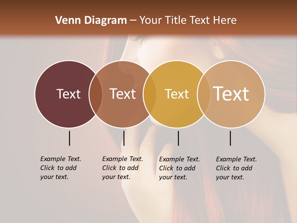A Woman With Long Red Hair Is Shown With A Brown Background PowerPoint Template