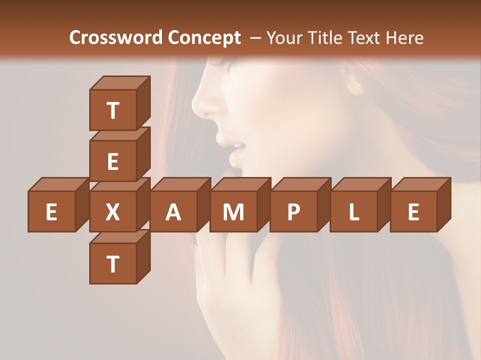 A Woman With Long Red Hair Is Shown With A Brown Background PowerPoint Template