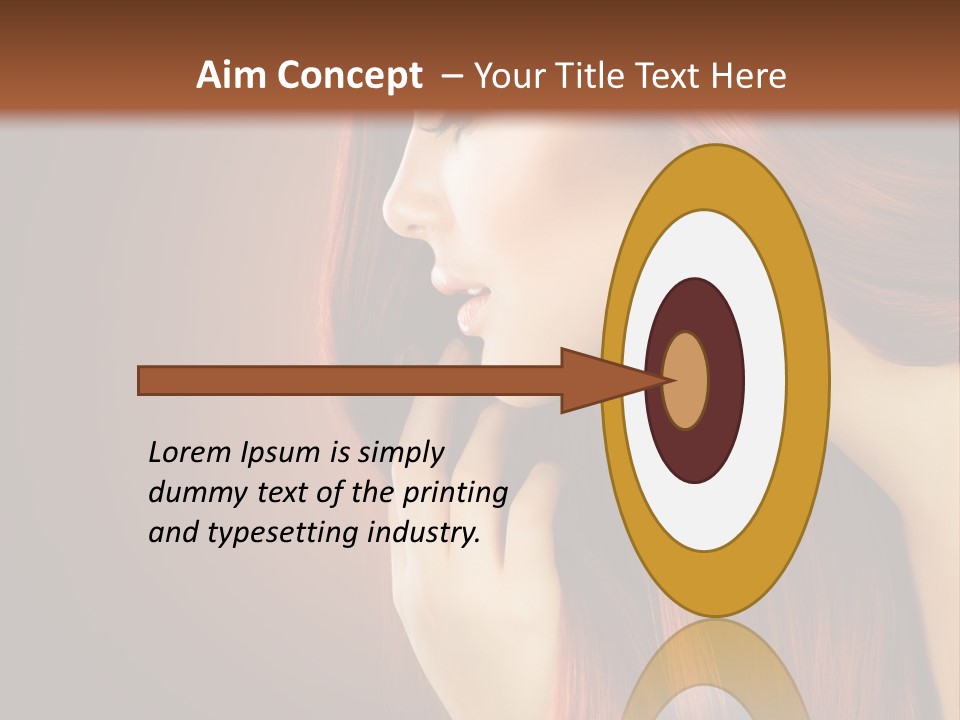 A Woman With Long Red Hair Is Shown With A Brown Background PowerPoint Template