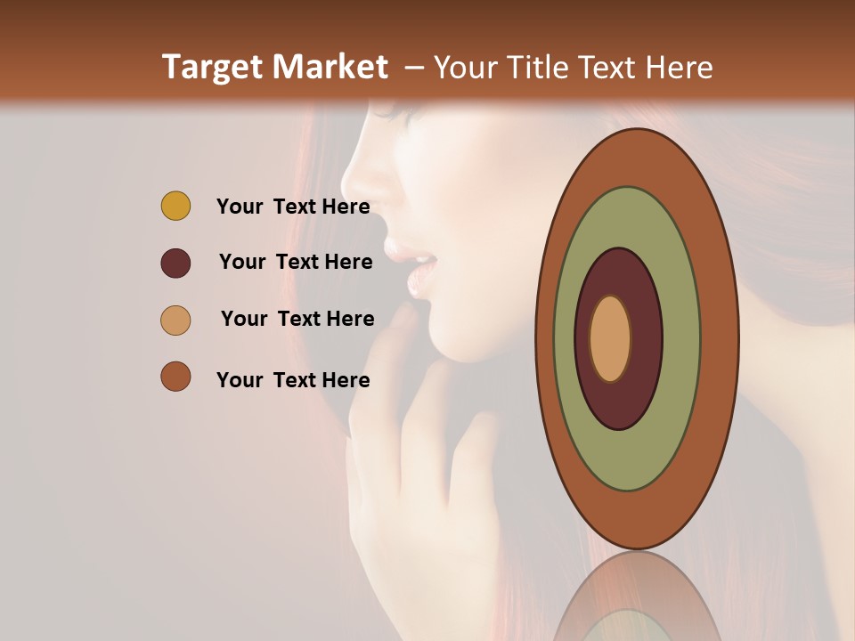 A Woman With Long Red Hair Is Shown With A Brown Background PowerPoint Template