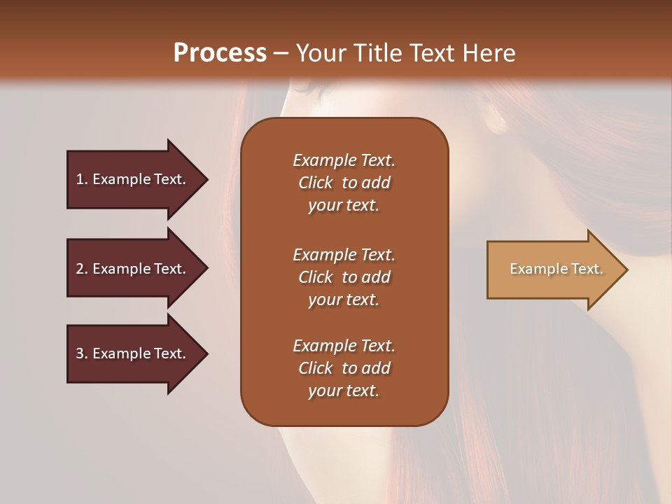 A Woman With Long Red Hair Is Shown With A Brown Background PowerPoint Template