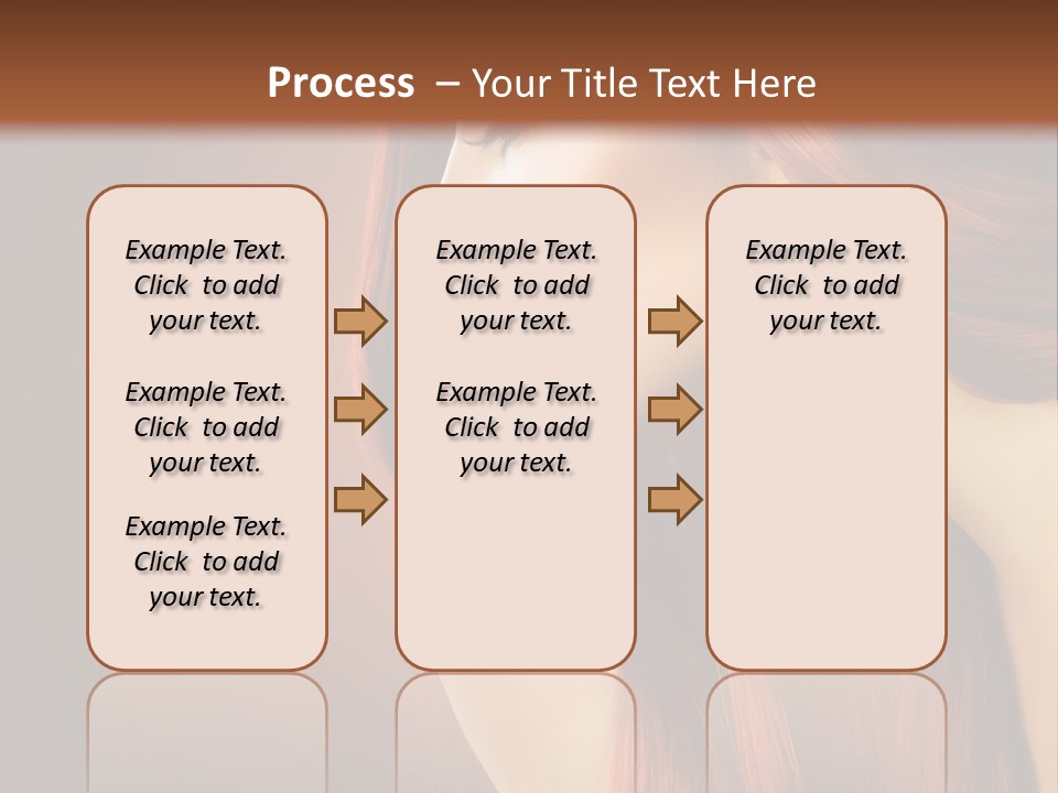 A Woman With Long Red Hair Is Shown With A Brown Background PowerPoint Template