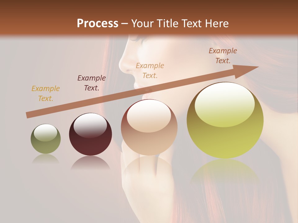 A Woman With Long Red Hair Is Shown With A Brown Background PowerPoint Template