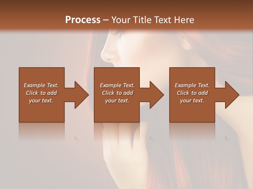 A Woman With Long Red Hair Is Shown With A Brown Background PowerPoint Template