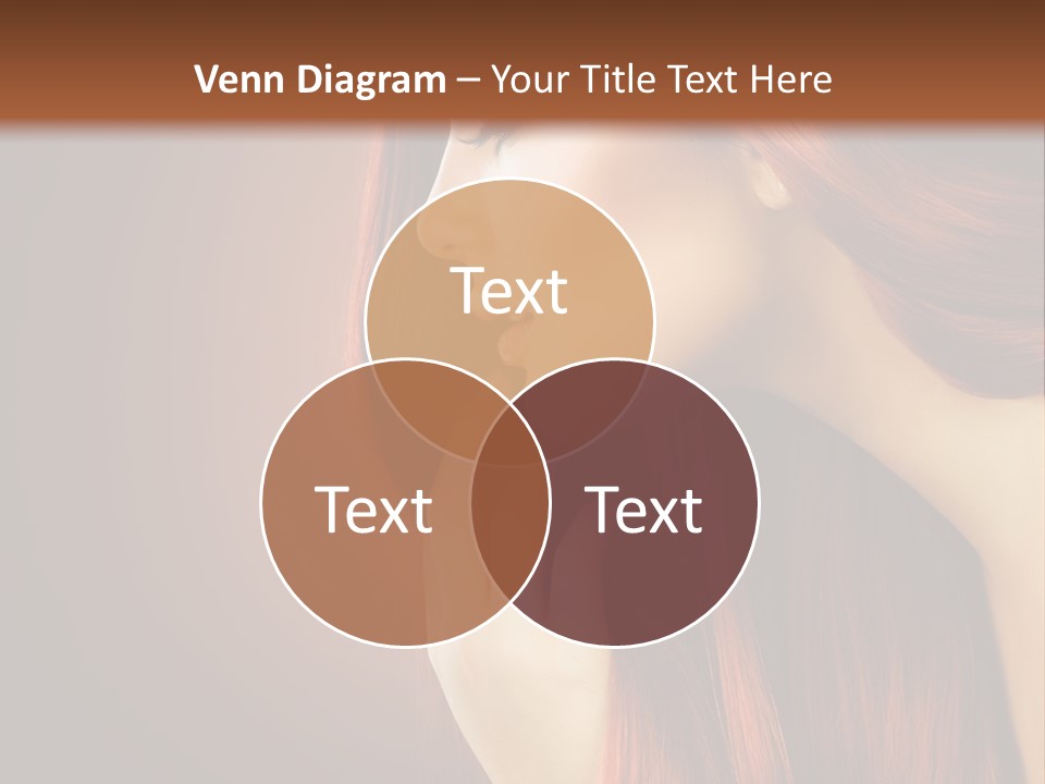 A Woman With Long Red Hair Is Shown With A Brown Background PowerPoint Template