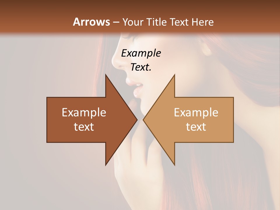 A Woman With Long Red Hair Is Shown With A Brown Background PowerPoint Template