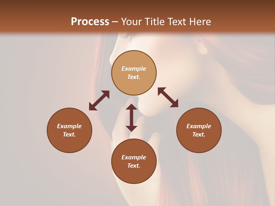 A Woman With Long Red Hair Is Shown With A Brown Background PowerPoint Template