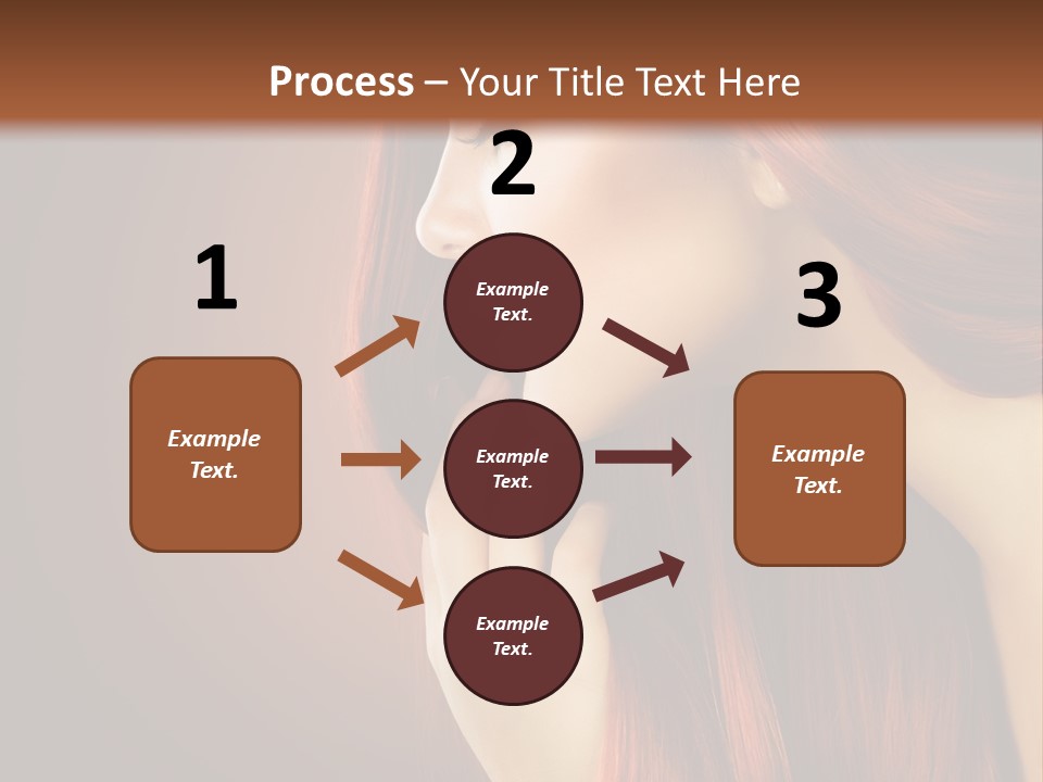 A Woman With Long Red Hair Is Shown With A Brown Background PowerPoint Template