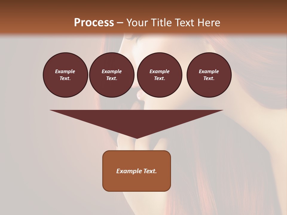 A Woman With Long Red Hair Is Shown With A Brown Background PowerPoint Template