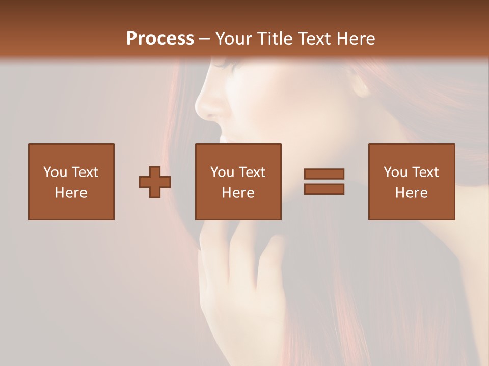 A Woman With Long Red Hair Is Shown With A Brown Background PowerPoint Template