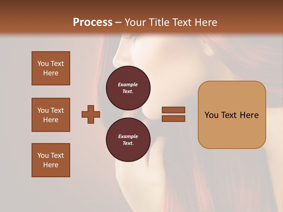 A Woman With Long Red Hair Is Shown With A Brown Background PowerPoint Template