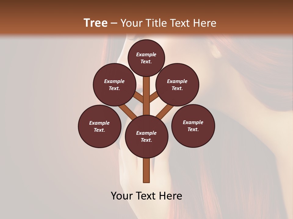 A Woman With Long Red Hair Is Shown With A Brown Background PowerPoint Template