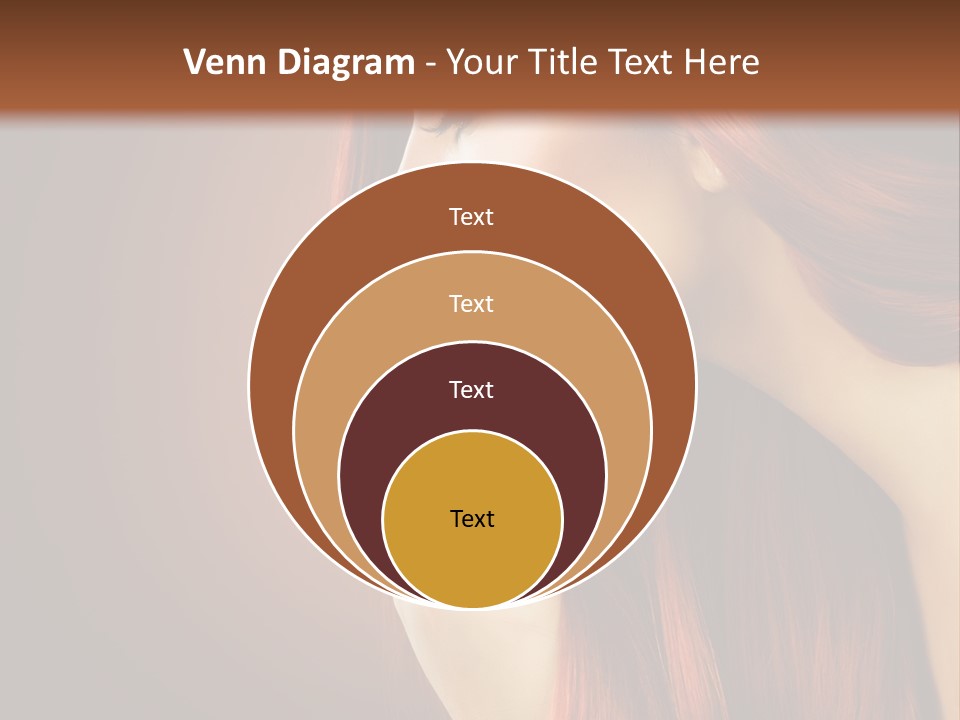 A Woman With Long Red Hair Is Shown With A Brown Background PowerPoint Template