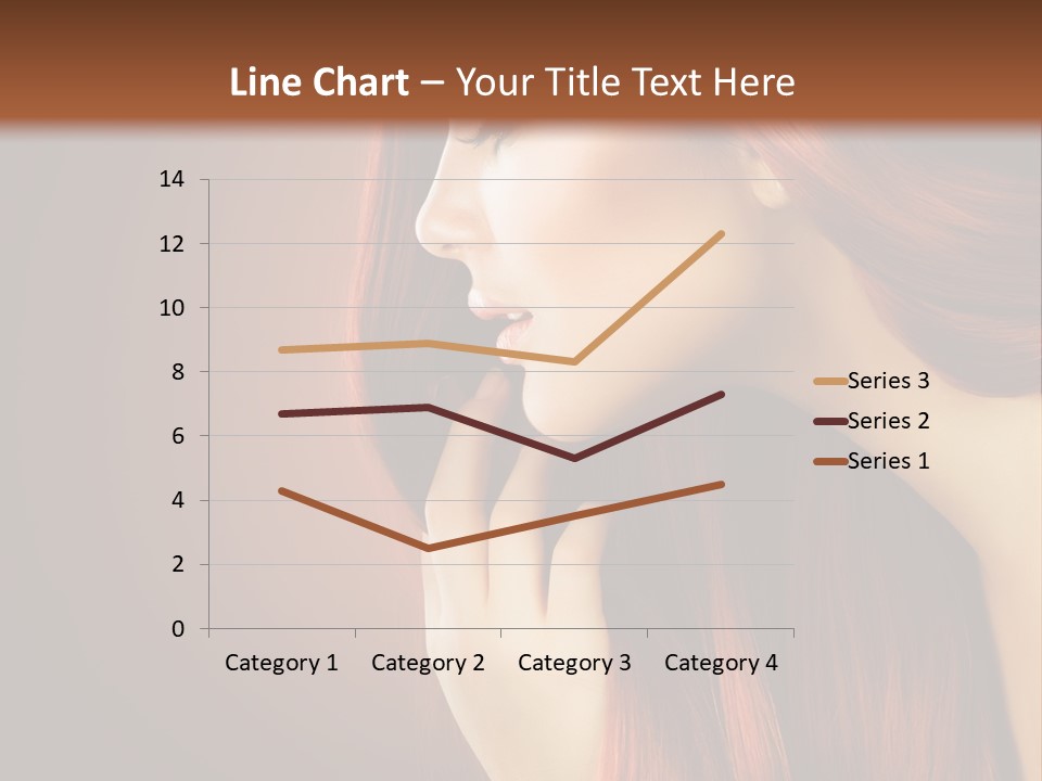 A Woman With Long Red Hair Is Shown With A Brown Background PowerPoint Template