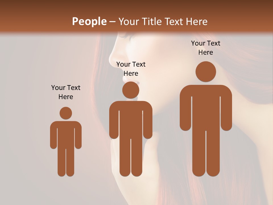 A Woman With Long Red Hair Is Shown With A Brown Background PowerPoint Template
