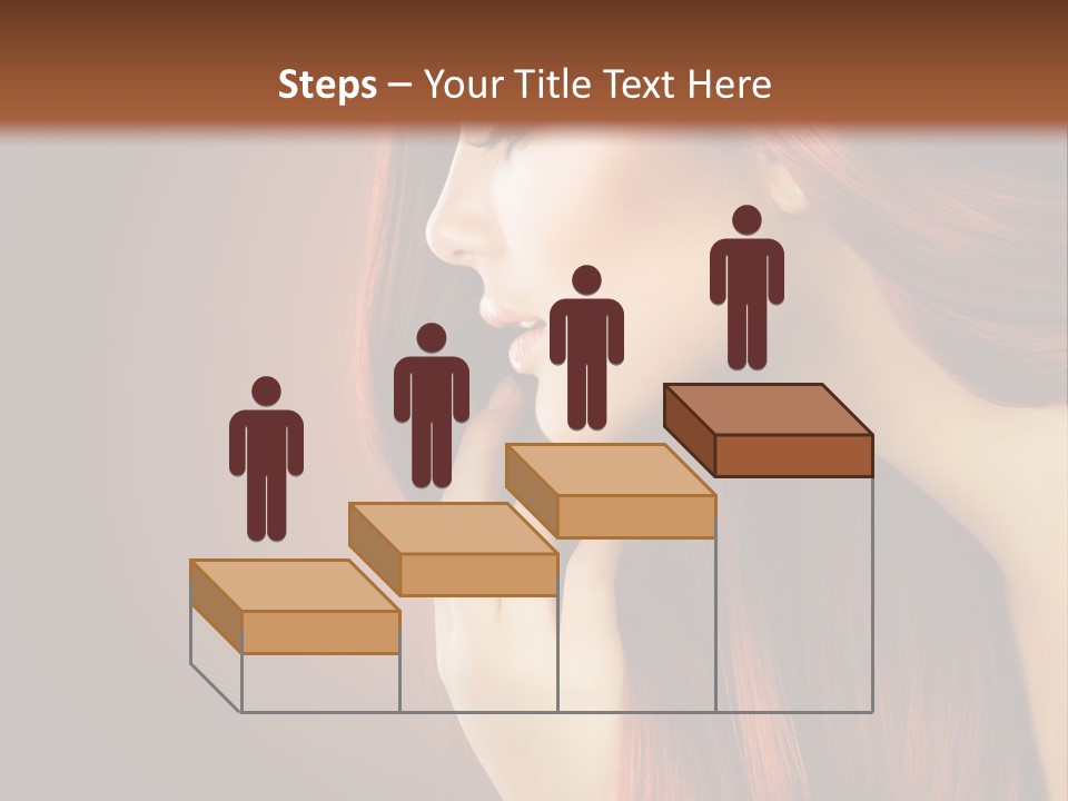 A Woman With Long Red Hair Is Shown With A Brown Background PowerPoint Template